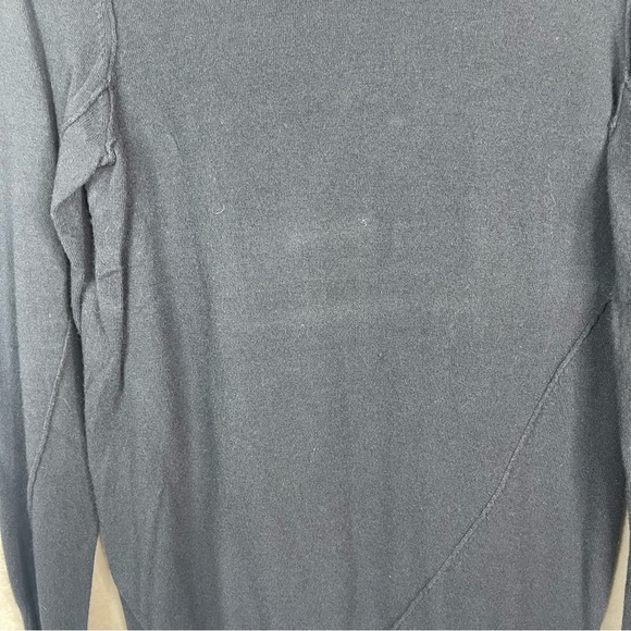 Brochu Walker Asymmetrical Knit Cashmere Blend Turtleneck Sweater In Blue Sz M - Picture 4 of 7